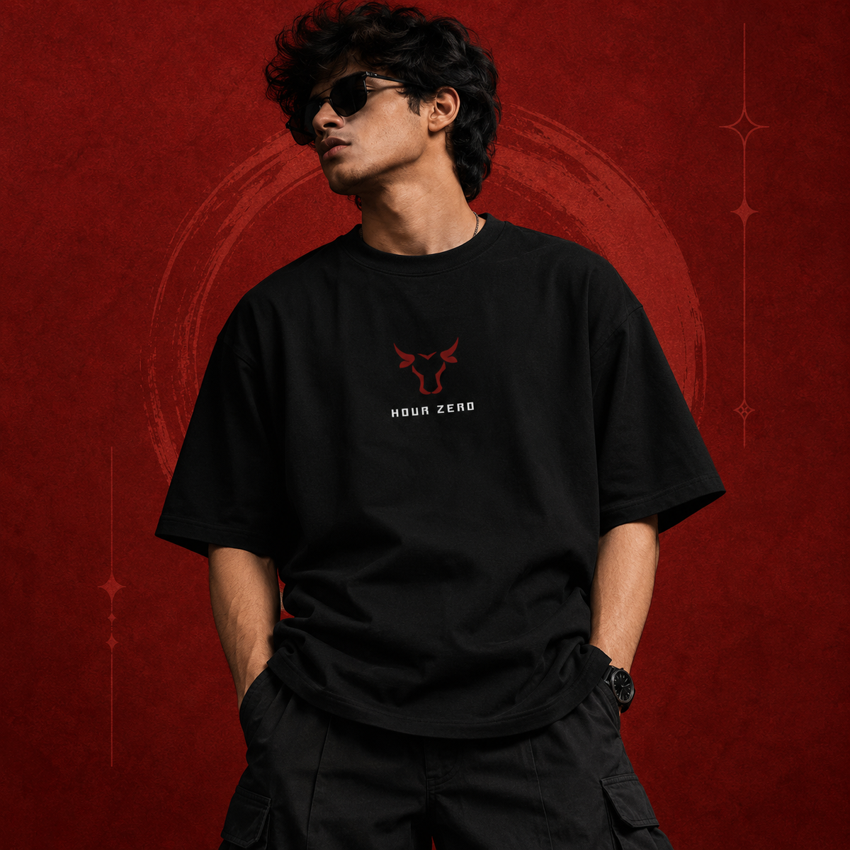 Beyond Time Oversized Graphic T-Shirt – Black