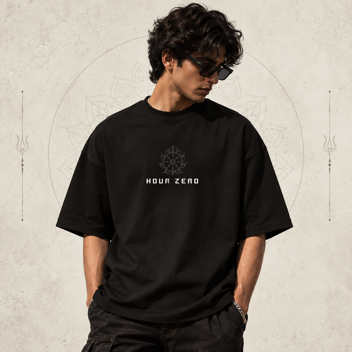 He Watches It All Oversized Graphic T-Shirt – Black