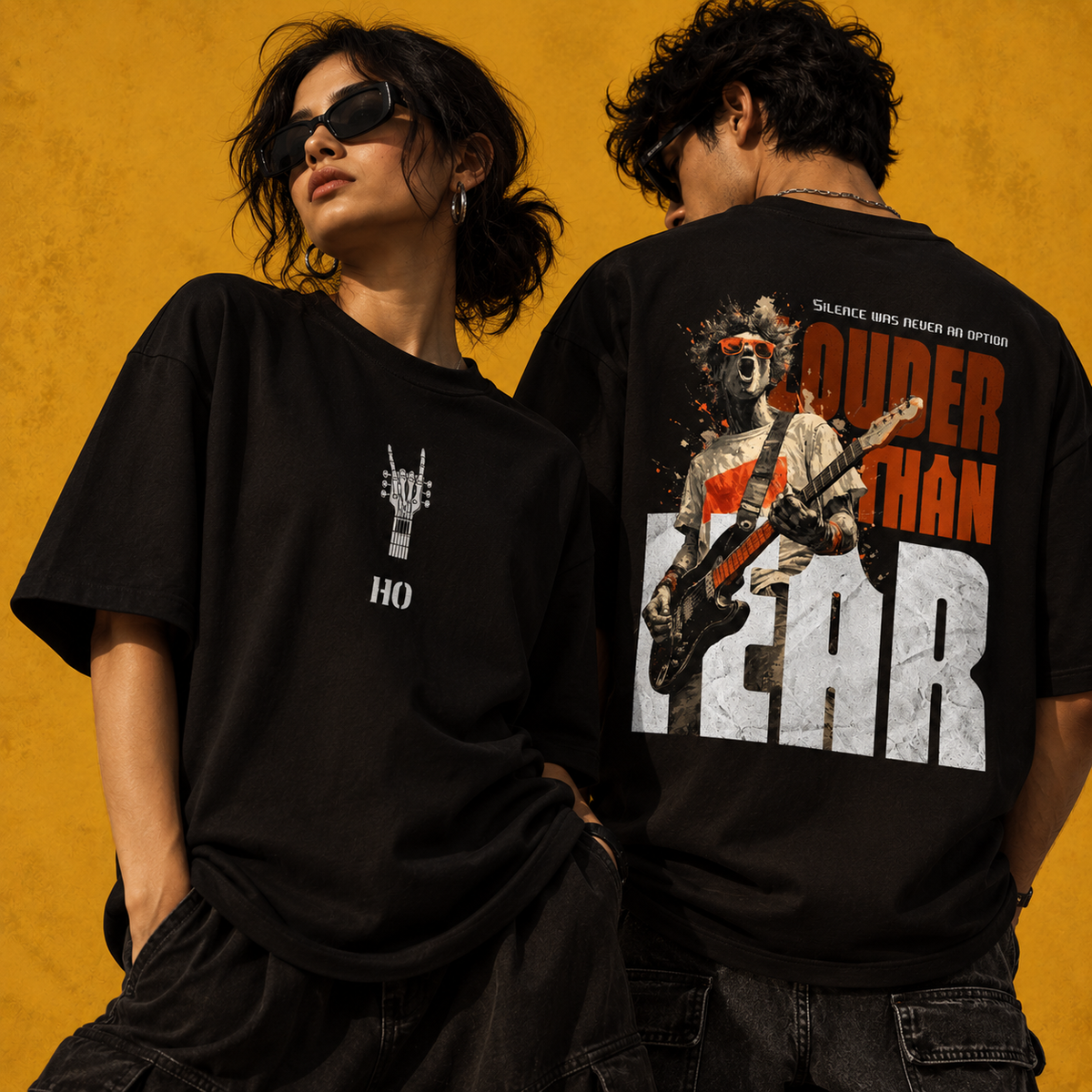 Louder Than Fear Oversized Graphic T-Shirt – Black