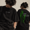 Distort Reality Oversized Graphic T-Shirt – Black