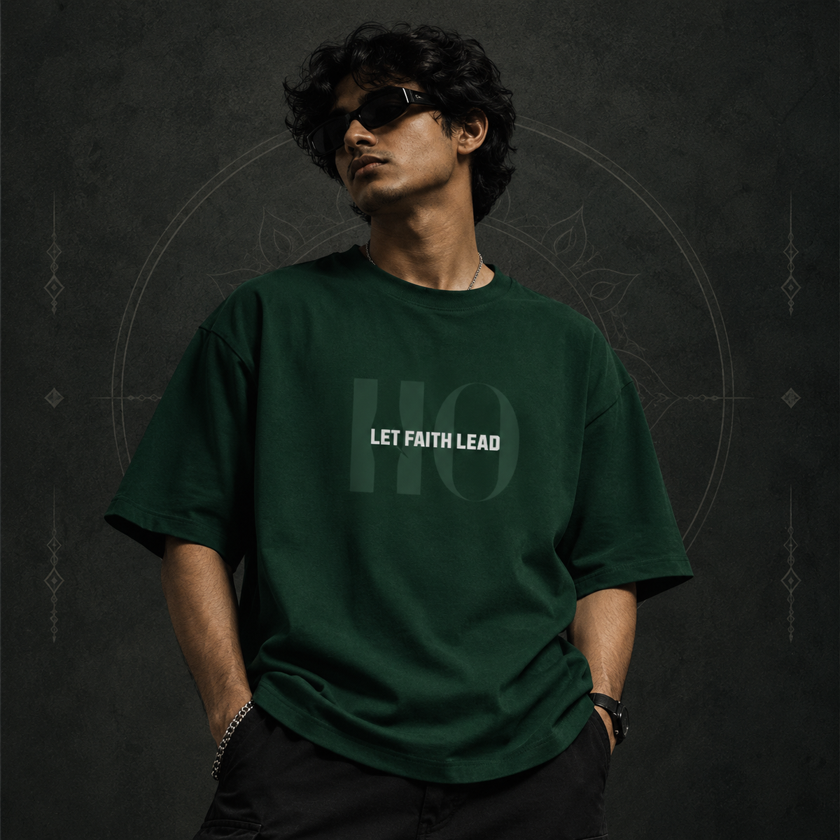 Always With Me Oversized Graphic T-Shirt – Forest Green