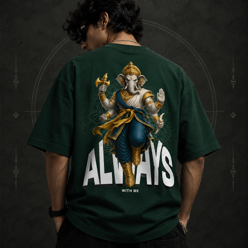 Always With Me Oversized Graphic T-Shirt – Forest Green