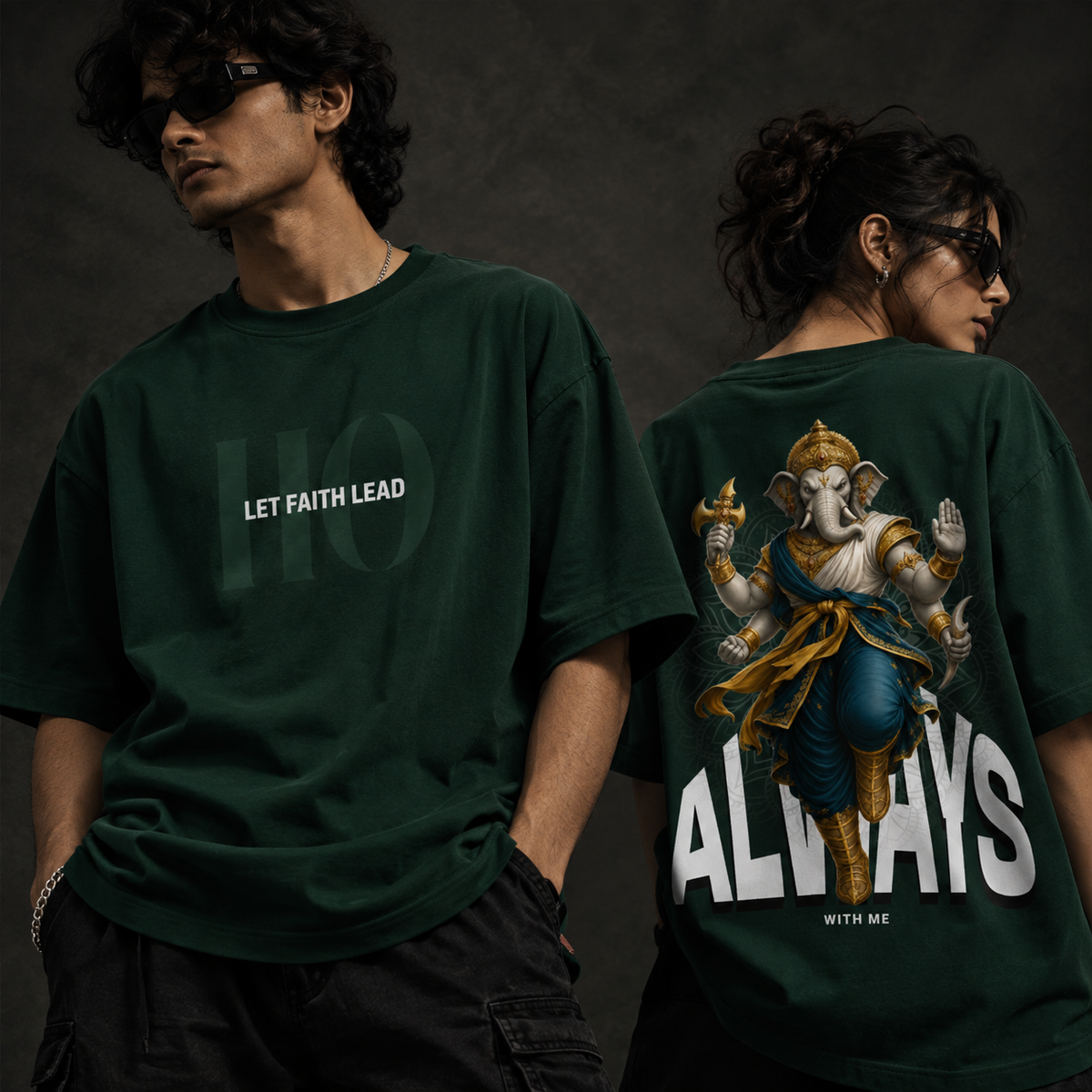 Always With Me Oversized Graphic T-Shirt – Forest Green