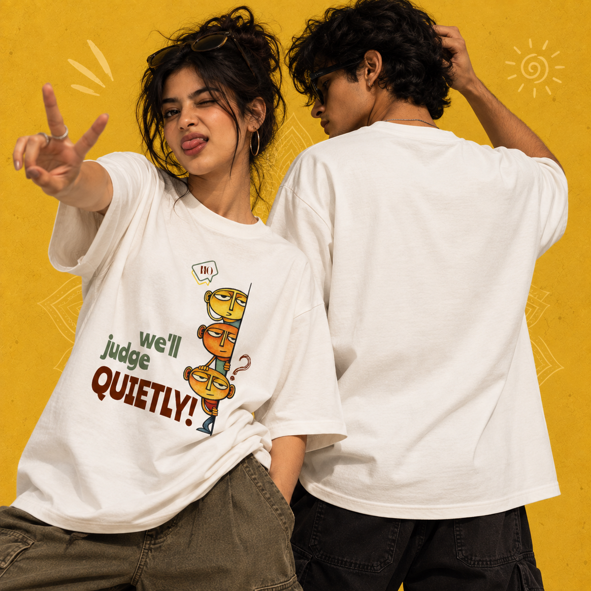 Quietly Oversized Graphic T-Shirt – White
