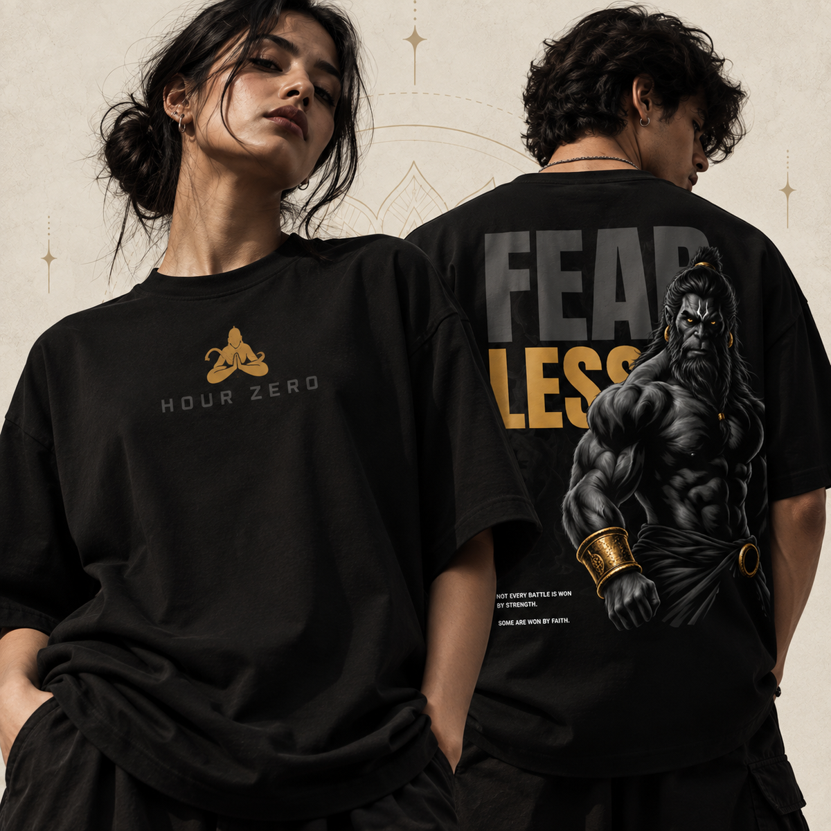 Fearless Oversized Graphic T-Shirt – Black