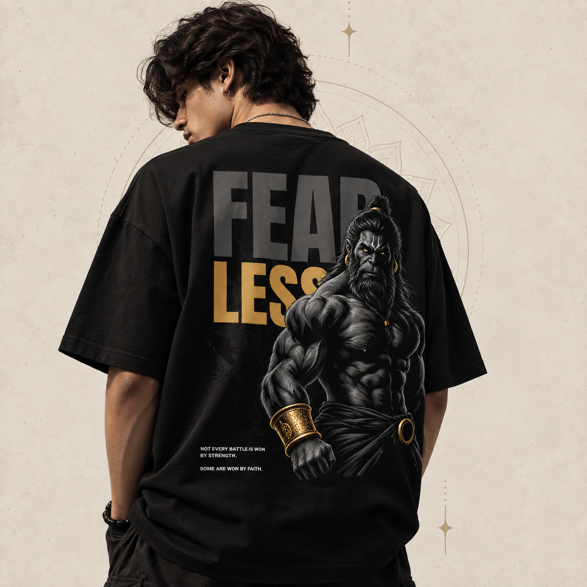 Fearless Oversized Graphic T-Shirt – Black