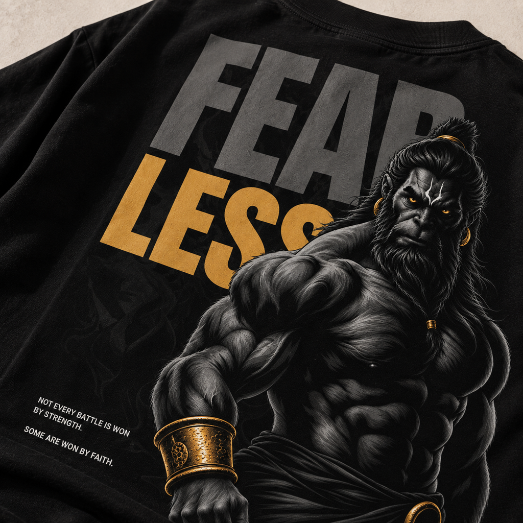 Fearless Oversized Graphic T-Shirt – Black