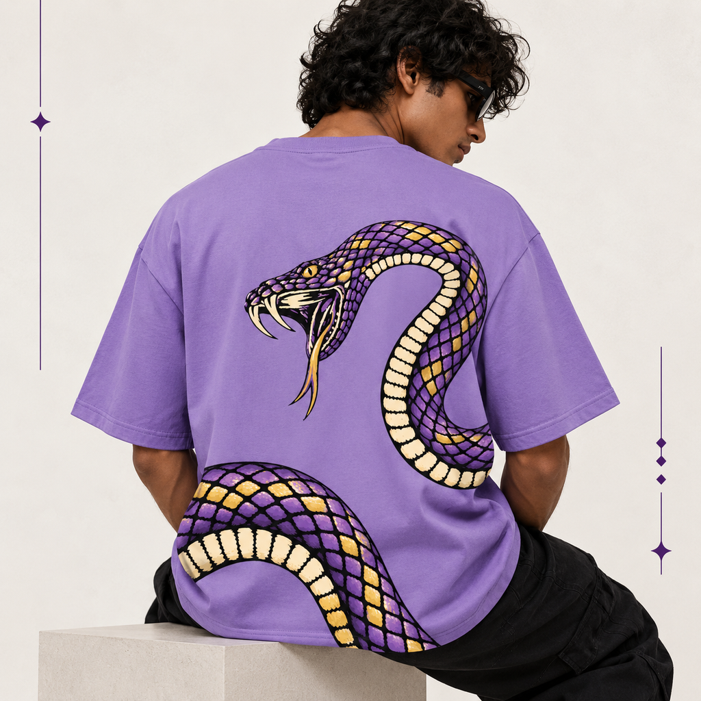 Viper Oversized Graphic T-Shirt – Lavender