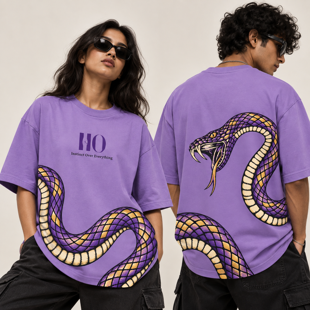 Viper Oversized Graphic T-Shirt – Lavender