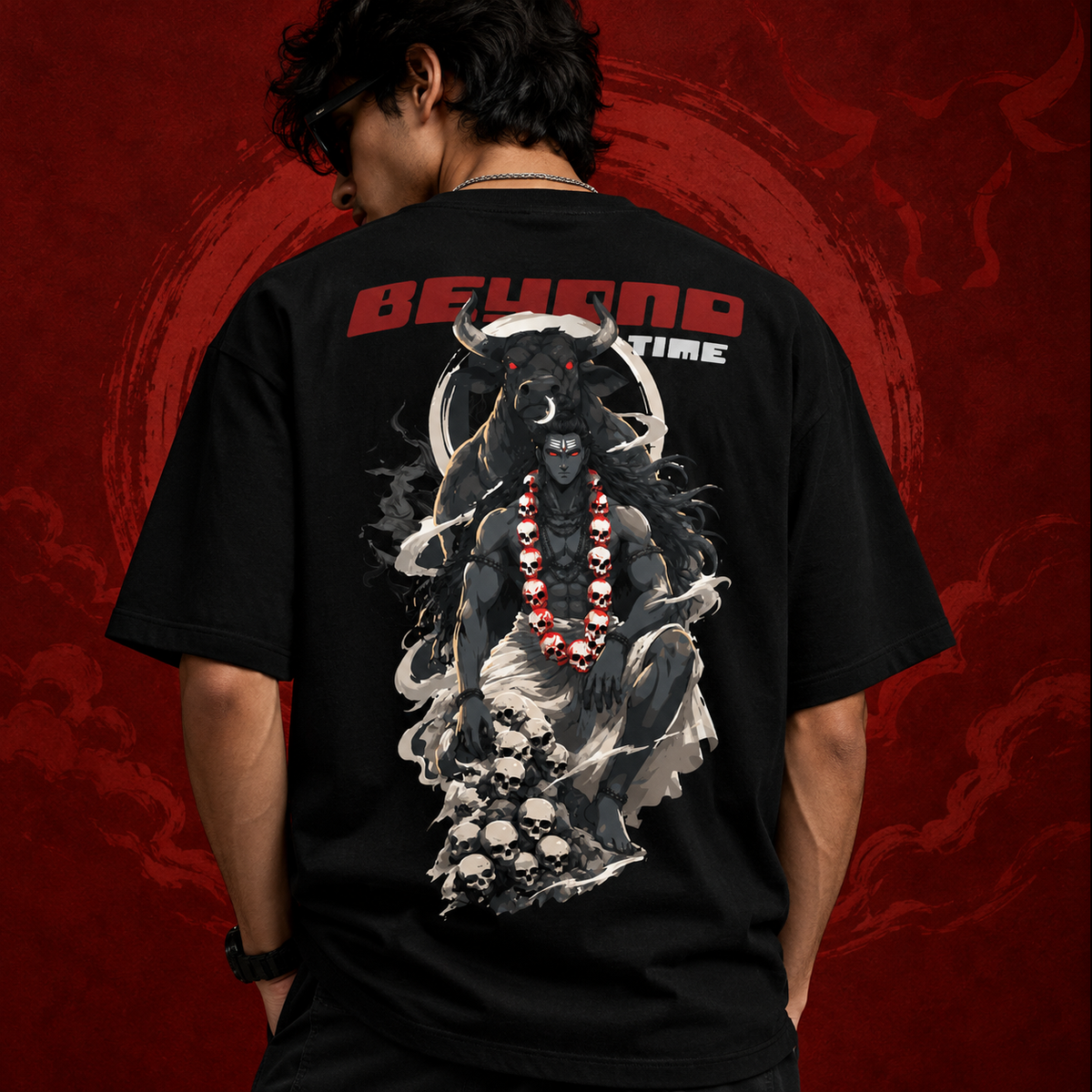 Beyond Time Oversized Graphic T-Shirt – Black