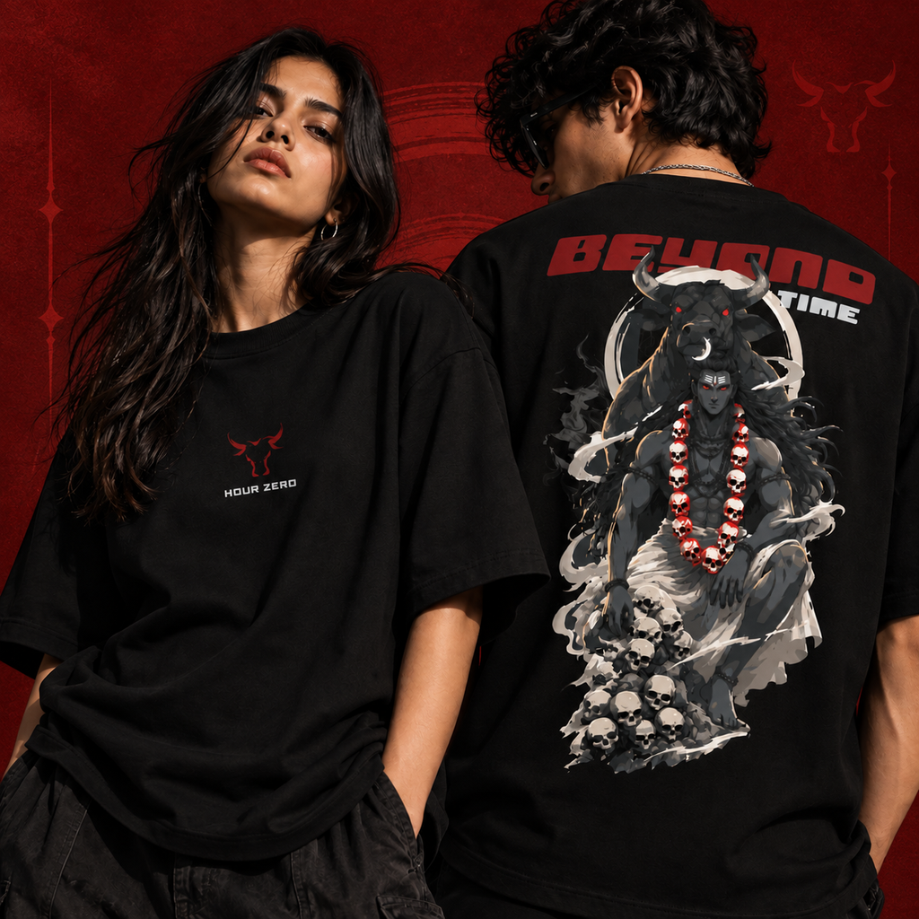 Beyond Time Oversized Graphic T-Shirt – Black
