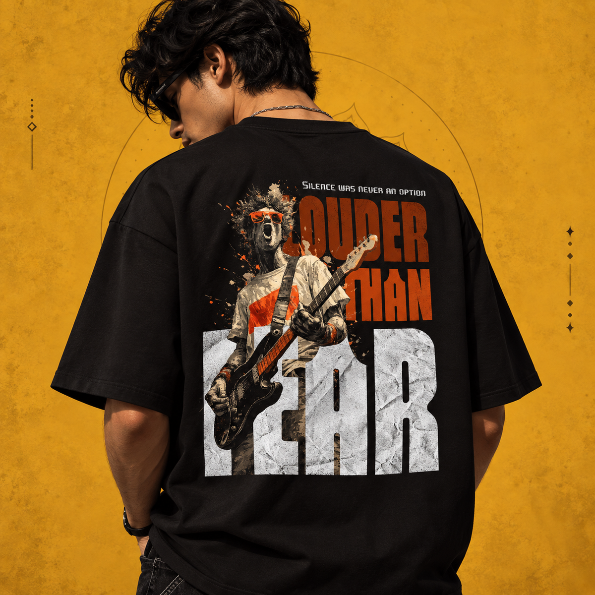 Louder Than Fear Oversized Graphic T-Shirt – Black