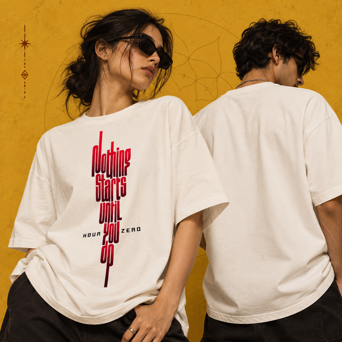 Nothing Starts Oversized Graphic T-Shirt – Off White