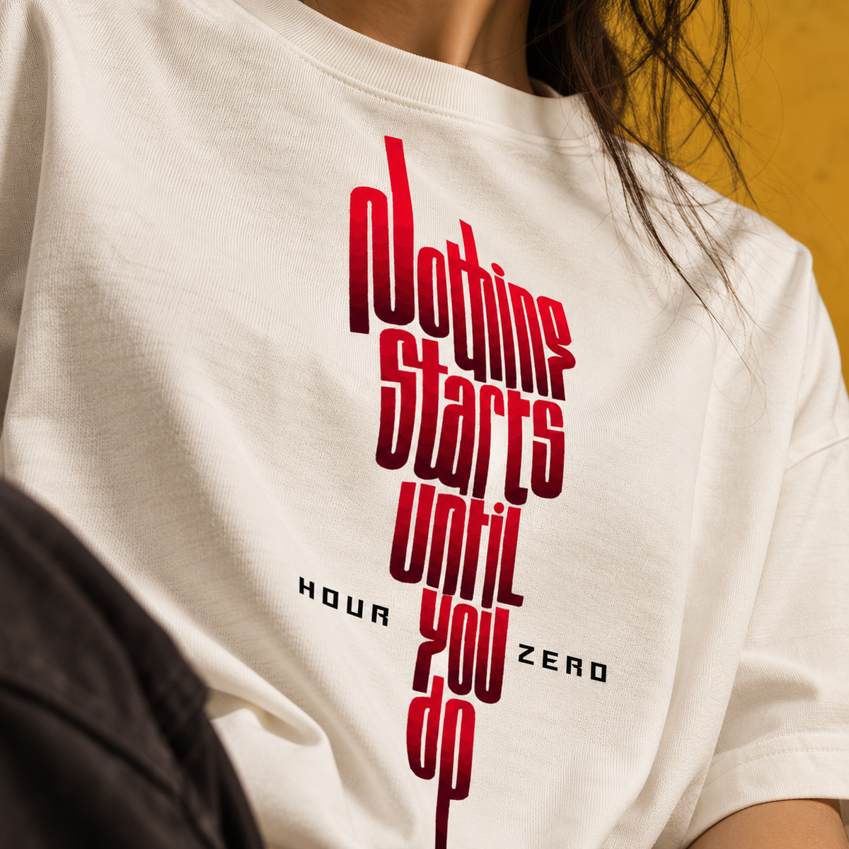 Nothing Starts Oversized Graphic T-Shirt – Off White