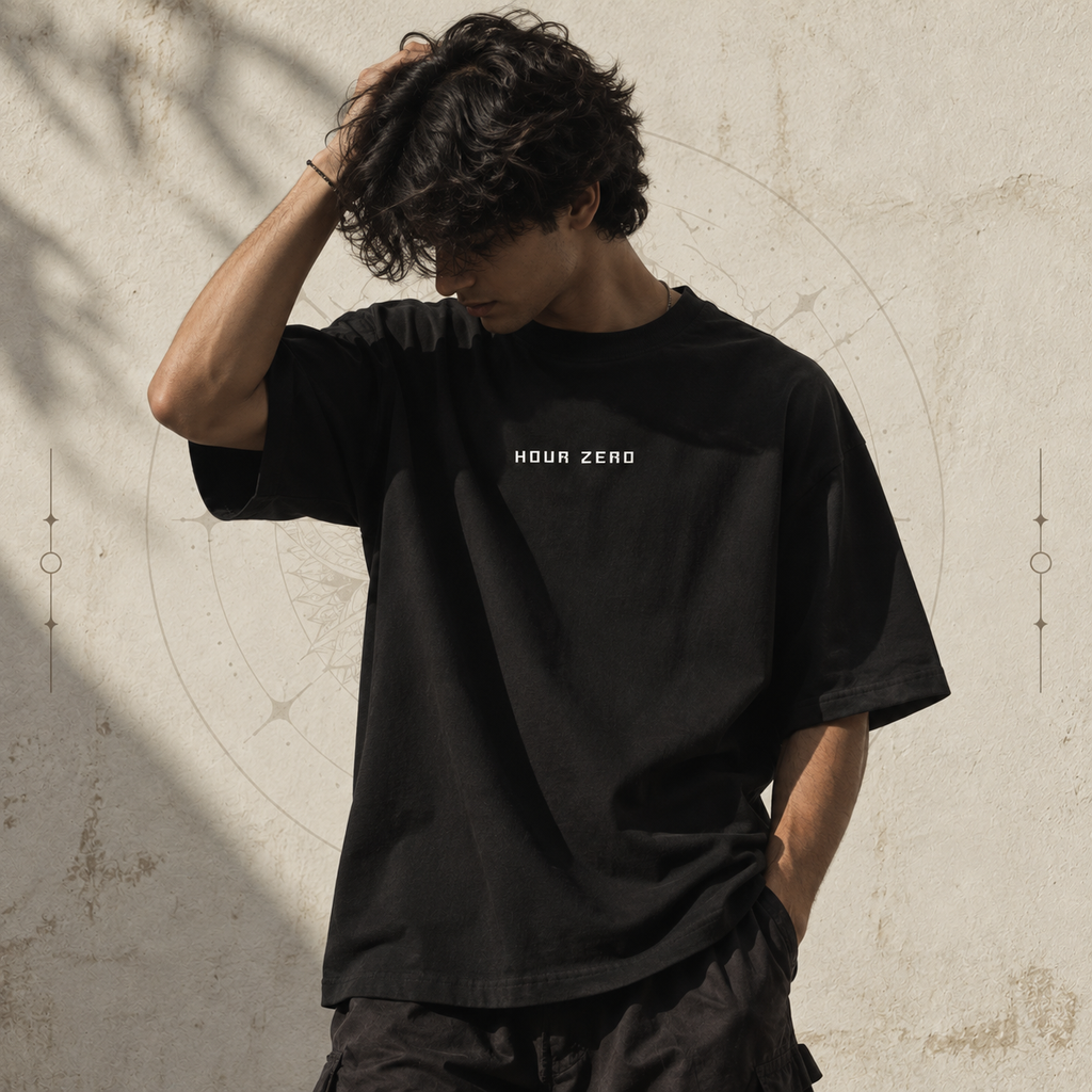 Distort Reality Oversized Graphic T-Shirt – Black